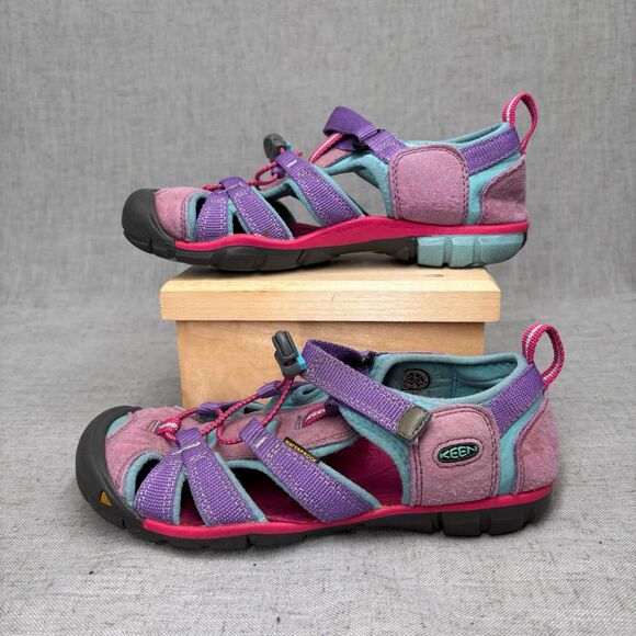 Keen Other - Keen Seacamp Sandals Purple Pink Leather Slip On Water Sandals Kids Size 3